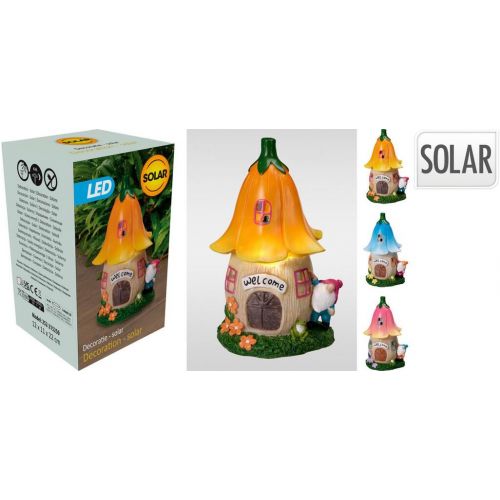 Dekorácia domček LED solárny, 22 cm