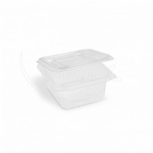 Miska (rPET), dóza s viečkom hranatá priehľadná 500ml / 50ks