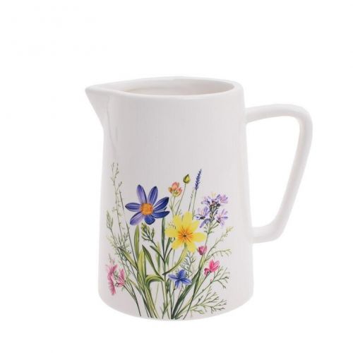 Dekorácia krčah 13,4x9,5x12,8 cm kvety porcelán