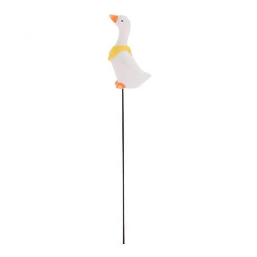 Ozdoba zapichovacia keramická kačka 7,4 cm biela