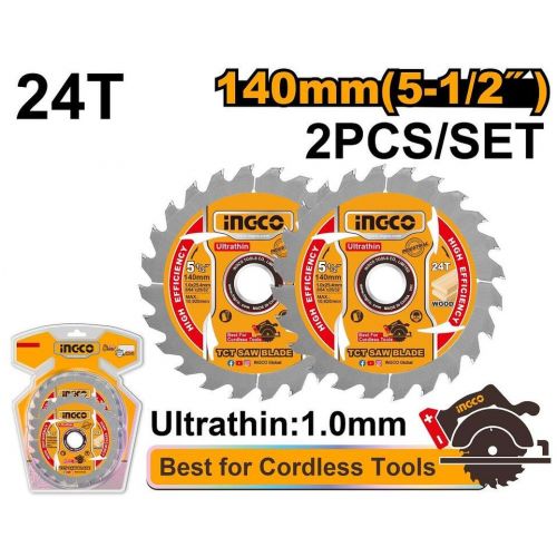 Kotúč pílový na drevo 140mm, sada 2ks, INGCO INDUSTRIAL