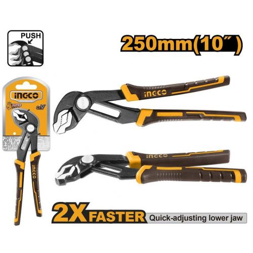 Kliešte SIKO 250mm, nastaviteľné s tlačidlom max 45mm, INGCO Industrial