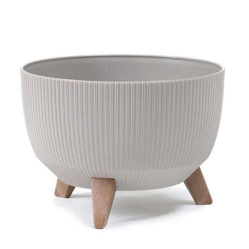 Kvetináč plastový, priemer 240mm, ROMA JUMPER, taupe sivohnedý