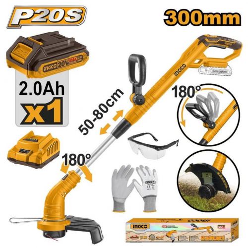 Kosačka strunová/Vyžínač CGTLI20301E INGCO AKU 20V P20S KIT s akumulátorom a nab.
