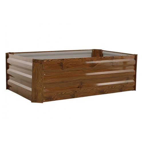 Záhon vyvýšený oceľový hranatý 180x90x45cm drevodekor GARDENKUS
