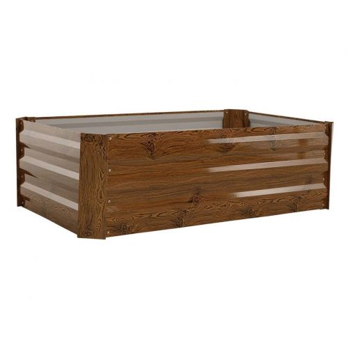 Záhon vyvýšený oceľový hranatý 180x90x60cm drevodekor GARDENKUS
