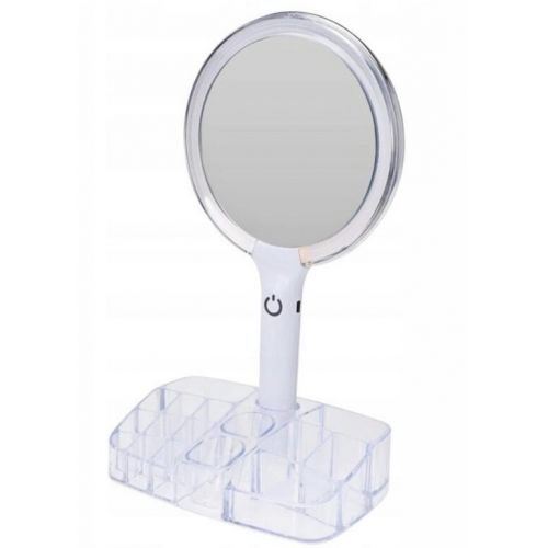Zrkadlo LED 18x34,5 cm s organizérom