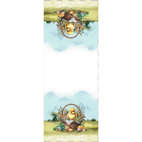 Obrus gobelínový, Veľkonočné kuriatko / jarný košík II, 40x100cm