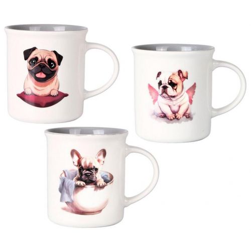 Hrnček porcelánový 330 ml CORA, mix 3 vzorov