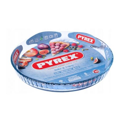 Forma na ovocný koláč, priemer 28 x 4cm, 1,6L, sklo číre, PYREX