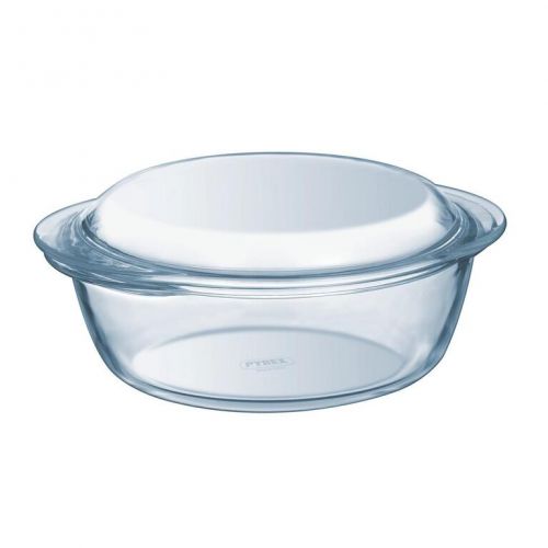 Misa zapekacia okrúhla s pokrievkou, 24x20x11cm, 1,6L+0,5L, sklo číre PYREX