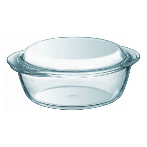 Misa zapekacia okrúhla s pokrievkou, 27x23x11cm, 2,3L+0,7L, sklo číre PYREX KLC
