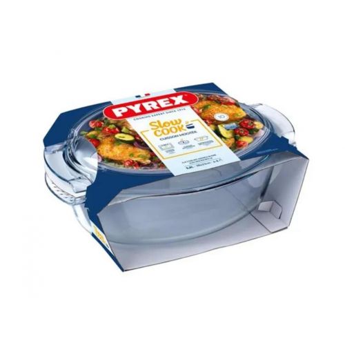 Misa zapekacia oválna s pokrievkou, 38x23x15cm, 4,4L+1,4L, sklo číre PYREX, spevnený obal KLC