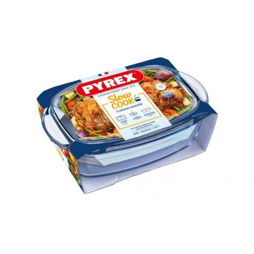 Misa zapekacia hranatá s pokrievkou, 36x22x15cm, 4,4L+2,3L, sklo číre PYREX, spevnený obal KLC