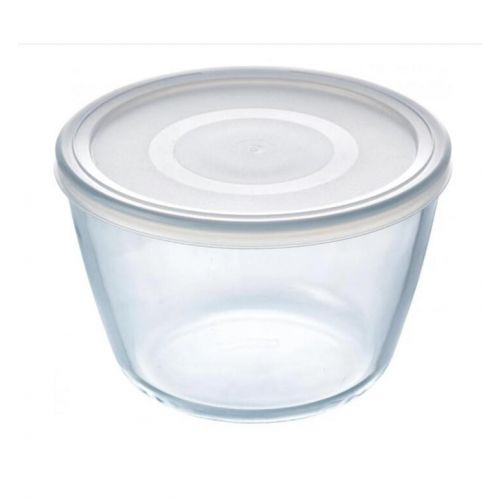 Dóza na potraviny s vekom okrúhla, číre sklo, 17x11cm, 1,6L, PYREX