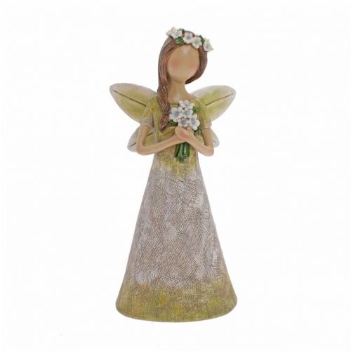 Postavička víla 25 cm, polyrezín, bielo-zelená