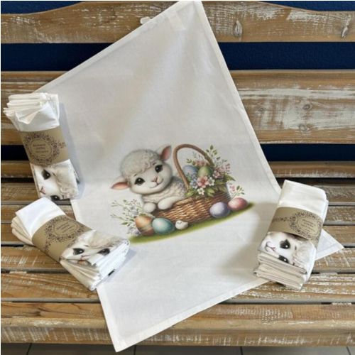 Utierka kuchynská 100% bavlna 50x70cm 3ks, Veľkonočná ovečka