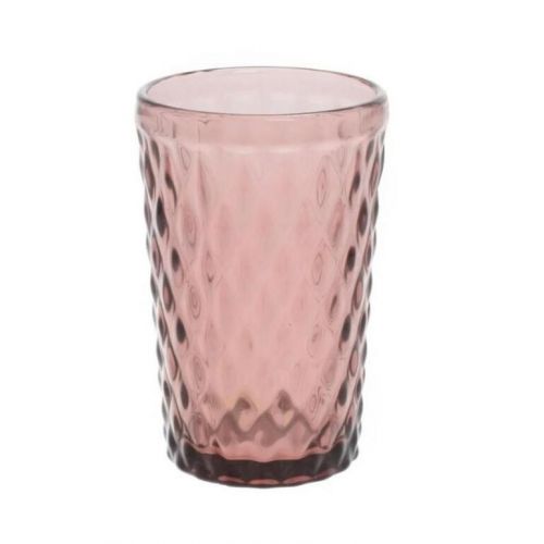 Pohár na vodu 300 ml sklenený, ružový