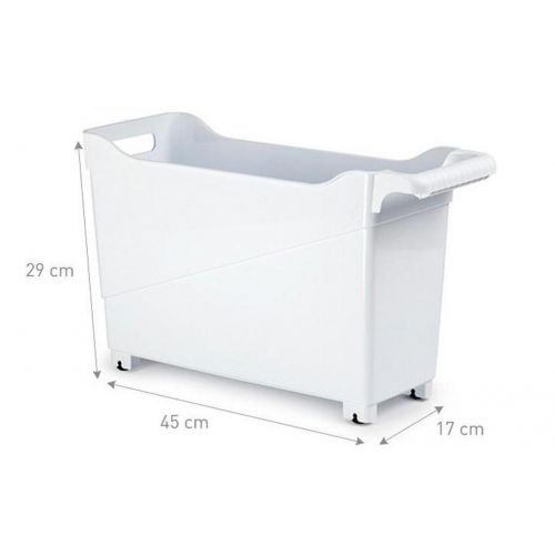 Organizér plastový 17 x 45 x 29cm biely s kolieskami