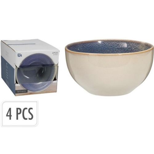 Miska 580 ml sada 4 ks keramika modrá
