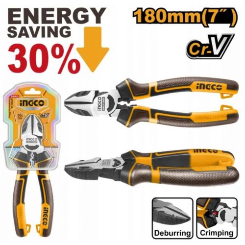 Kliešte štipacie bočné s dlhou pákou CrV 180mm INGCO Industrial