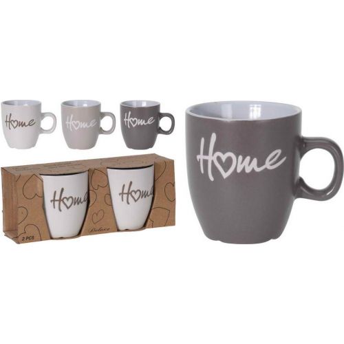 Hrnček kameninový 150 ml HOME sada 2 ks, mix farieb
