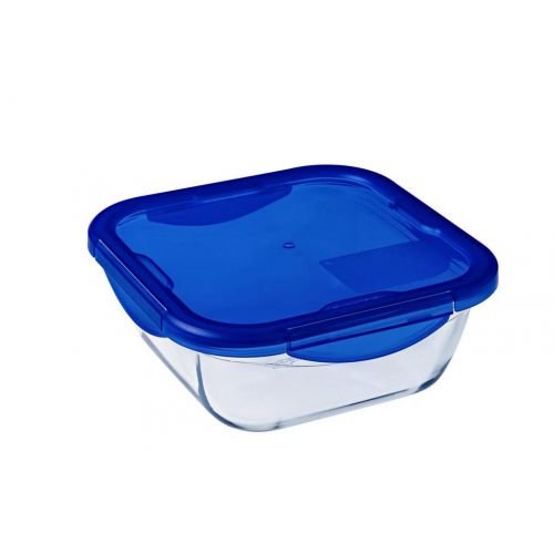 Dóza na potraviny s tesniacim vekom štvorcová, 16x16x6cm, 0,8L, sklo číre PYREX