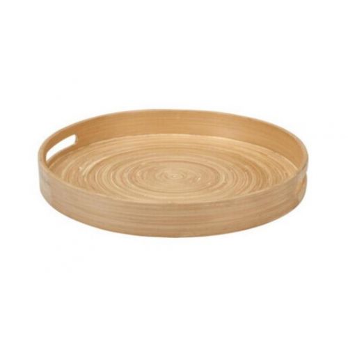 Podnos s rúčkami,okrúhly, 35 cm bambus