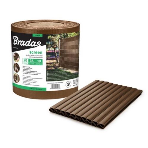 Fólia, páska tieniaca do plotových panelov 19cm/35m hnedá + 20x spona