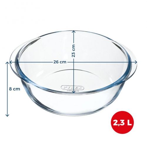 Misa sklenená okrúhla 2,3L do teplovzdušnej fritézy 26x23x8cm PYREX