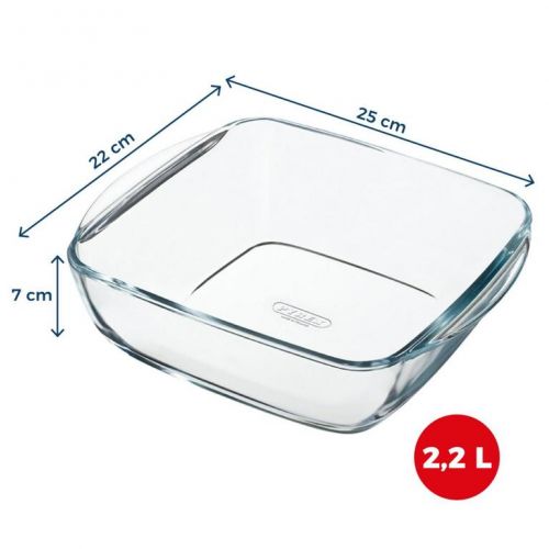 Misa sklenená štvorcová 2,2L do teplovzdušnej fritézy 25x22x7cm PYREX