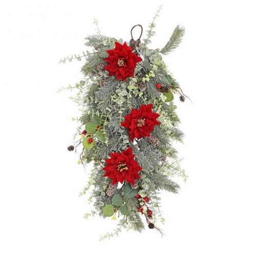 Girlanda vianočná 65 cm vianočná ruža+šišky