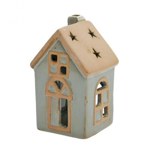 Dekorácia domček 8x7,2x13,2 cm porcelán zelená