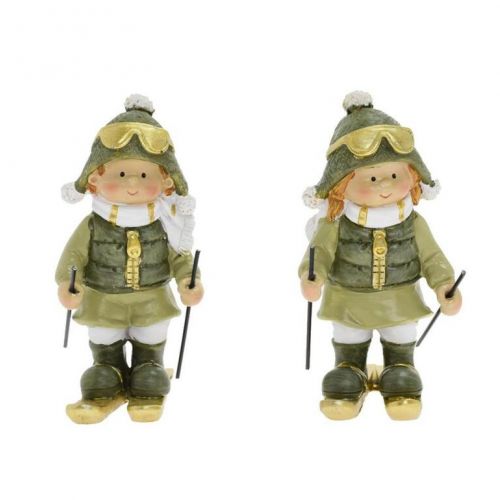Postavička dieťa na lyžiach 12 cm poly mix