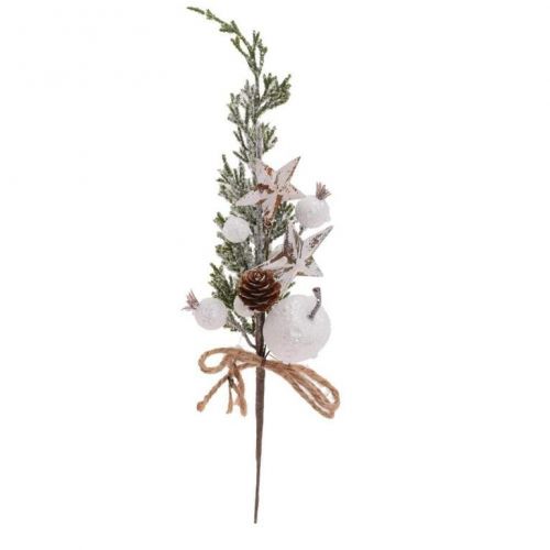 Ozdoba zapichovacia čečina+jablko+hviezda 35 cm