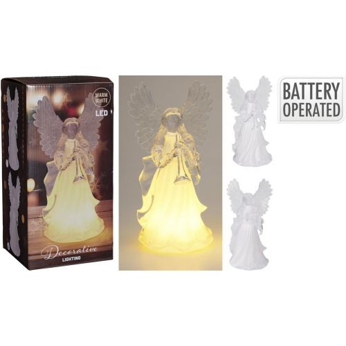 Postavička anjel LED 30 cm plast mix