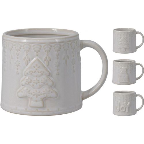 Hrnček vianočný 350 ml porcelán biely mix