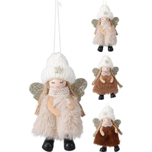 Ozdoba závesná anjel 9 cm sada 3 ks polyester mix