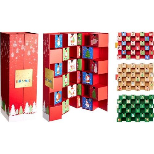 Dekorácia adventný kalendár 39,5x13,5x13,5 cm papier mix
