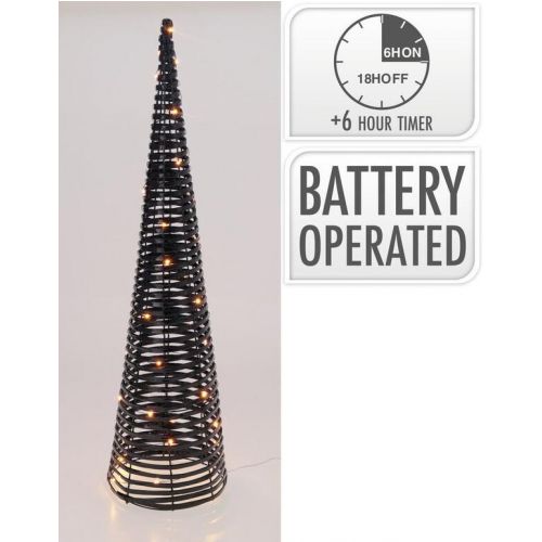 Dekorácia pyramída 60 LED 80 cm s časovačom čierna