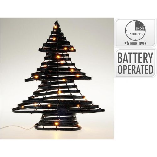 Dekorácia stromček LED 40 cm s časovačom čierna