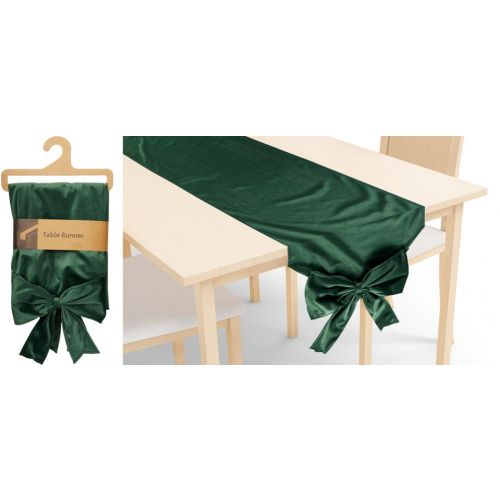 Obrus vianočný s mašľou 240x33 cm polyester zelený
