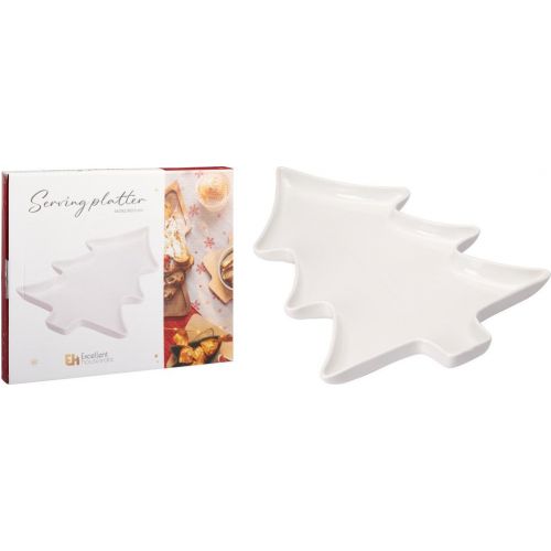 Podnos stromček 34,5 cm porcelán biela