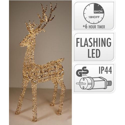 Postavička sob 5200 LED 135x64x270 cm adaptér časovač zlatá