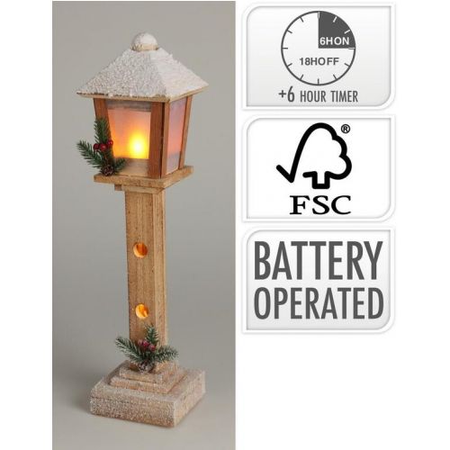 Dekorácia lampa LED 52 cm s časovačom drevo