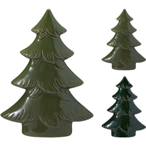 Dekorácia stromček 21 cm porcelán zelený mix