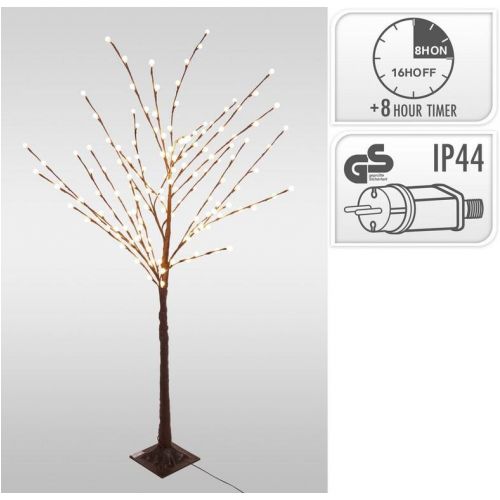 Dekorácia strom 114 LED 150 cm s časovačom hnedá