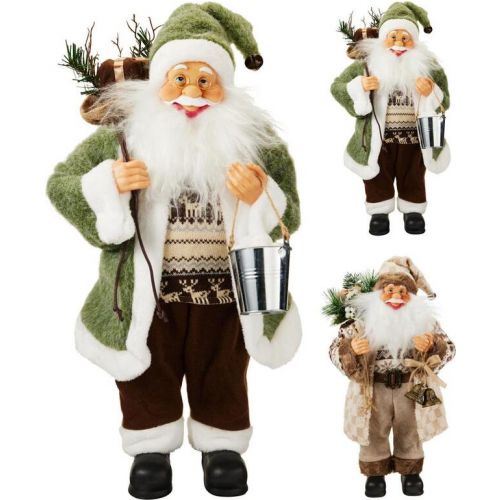 Postavička Santa 80 cm zeleno-hnedý mix