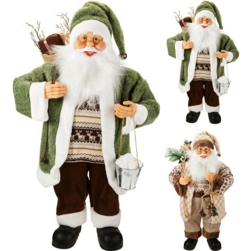 Postavička Santa 60 cm zeleno-hnedý mix