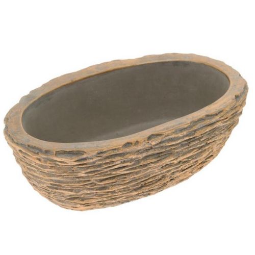 Dekorácia/obal náhrobná oval 25cm bledo-sivo-zlatý